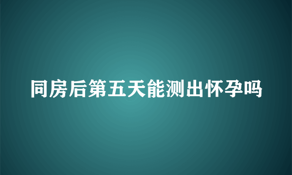 同房后第五天能测出怀孕吗