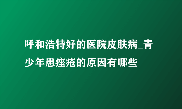 呼和浩特好的医院皮肤病_青少年患痤疮的原因有哪些