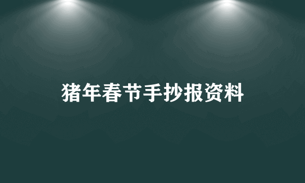 猪年春节手抄报资料