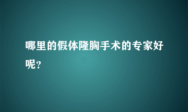 哪里的假体隆胸手术的专家好呢？