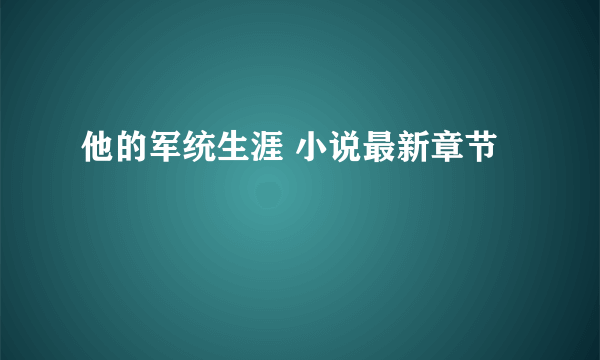 他的军统生涯 小说最新章节