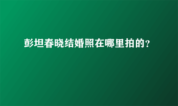 彭坦春晓结婚照在哪里拍的？