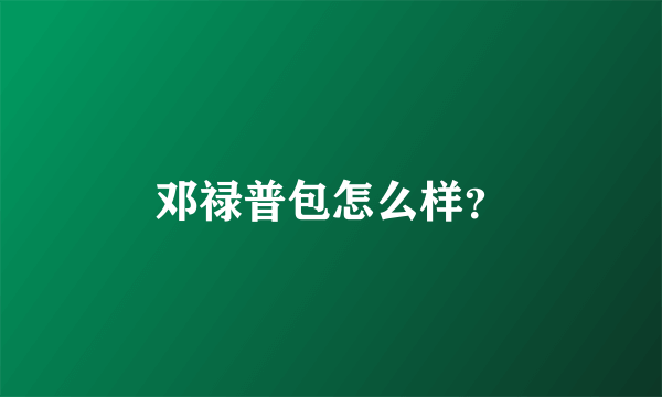 邓禄普包怎么样？