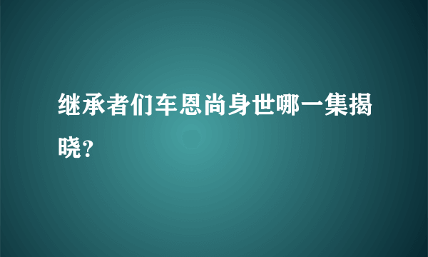 继承者们车恩尚身世哪一集揭晓？