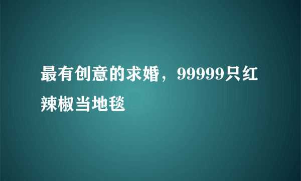 最有创意的求婚，99999只红辣椒当地毯 