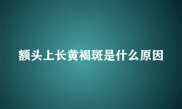 额头上长黄褐斑是什么原因