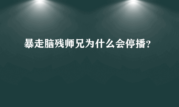 暴走脑残师兄为什么会停播？