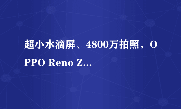 超小水滴屏、4800万拍照，OPPO Reno Z能赢得Z世代欢心吗？