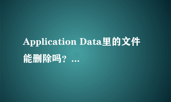 Application Data里的文件能删除吗？是什么文件？