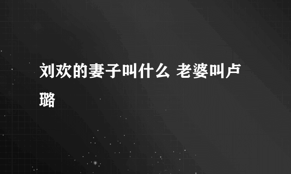 刘欢的妻子叫什么 老婆叫卢璐