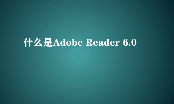 什么是Adobe Reader 6.0