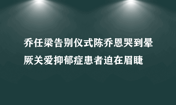 乔任梁告别仪式陈乔恩哭到晕厥关爱抑郁症患者迫在眉睫