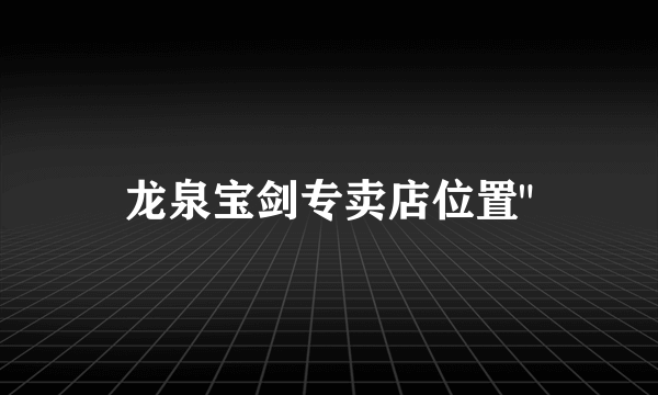 龙泉宝剑专卖店位置