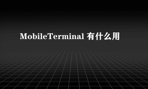 MobileTerminal 有什么用