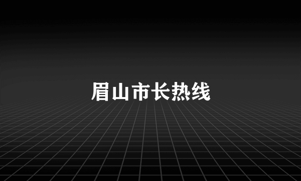 眉山市长热线