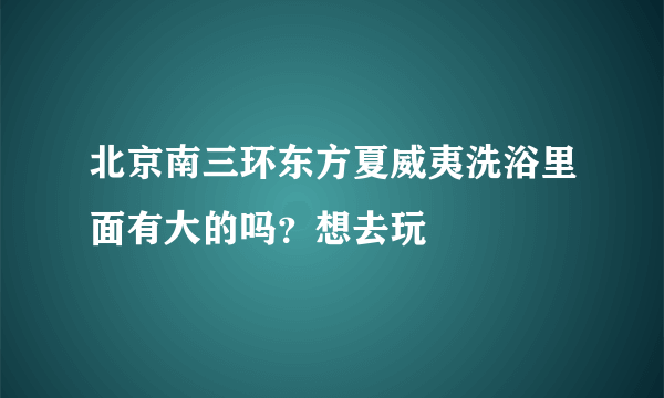 北京南三环东方夏威夷洗浴里面有大的吗？想去玩