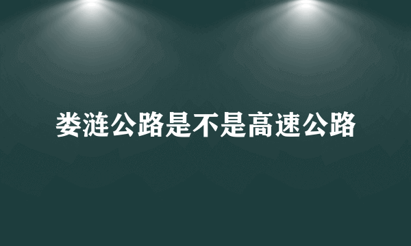 娄涟公路是不是高速公路