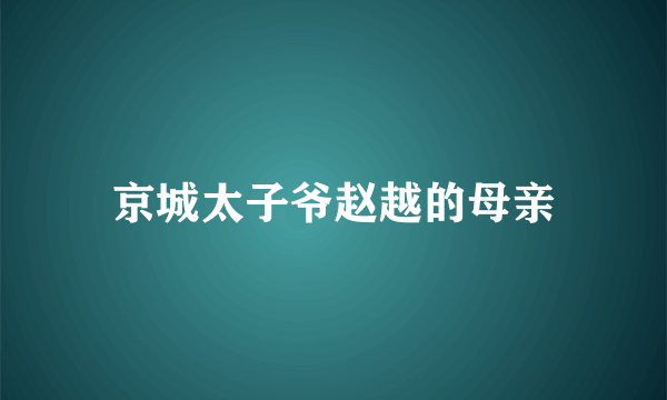 京城太子爷赵越的母亲