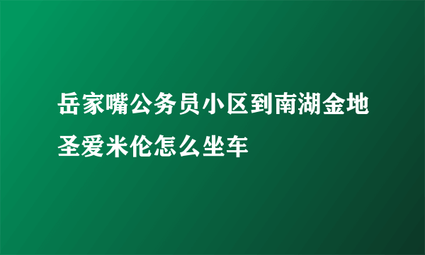 岳家嘴公务员小区到南湖金地圣爱米伦怎么坐车