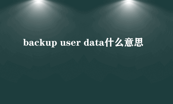 backup user data什么意思