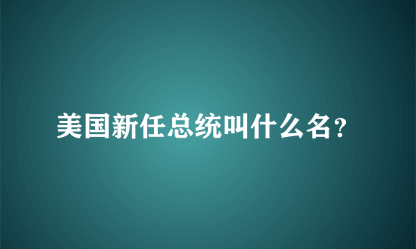 美国新任总统叫什么名？