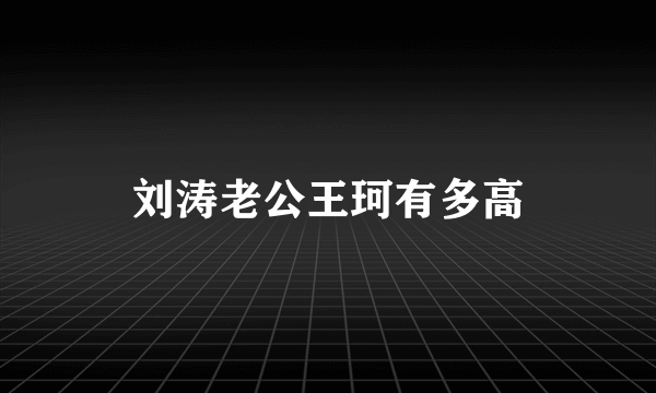 刘涛老公王珂有多高