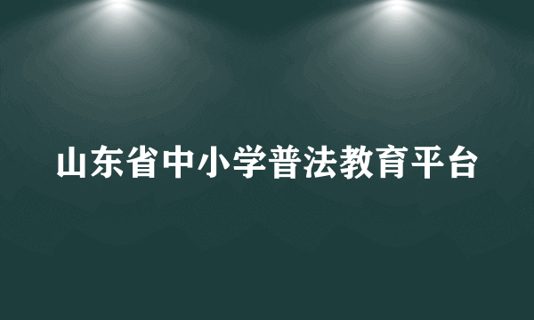 山东省中小学普法教育平台