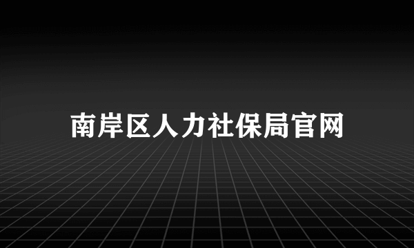 南岸区人力社保局官网