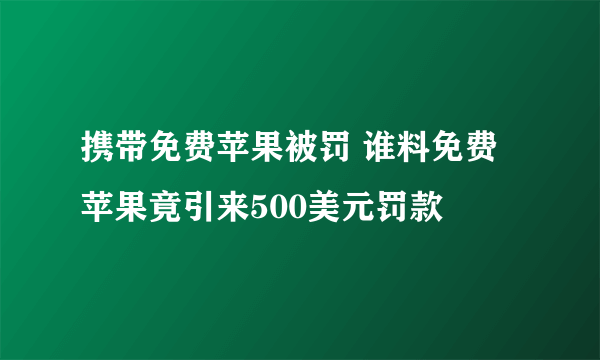 携带免费苹果被罚 谁料免费苹果竟引来500美元罚款