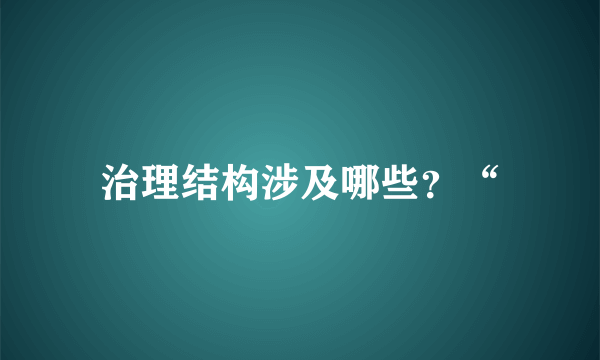 治理结构涉及哪些？“