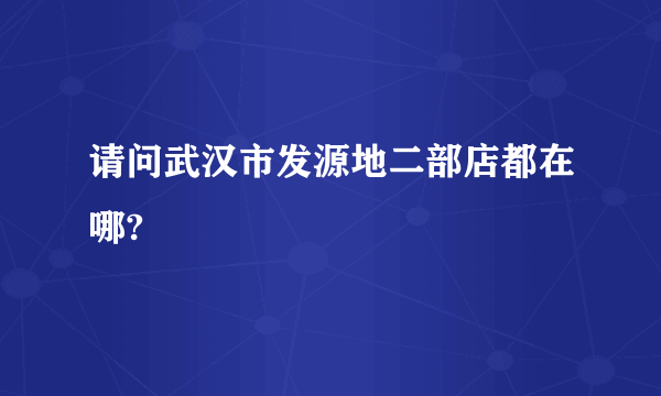 请问武汉市发源地二部店都在哪?