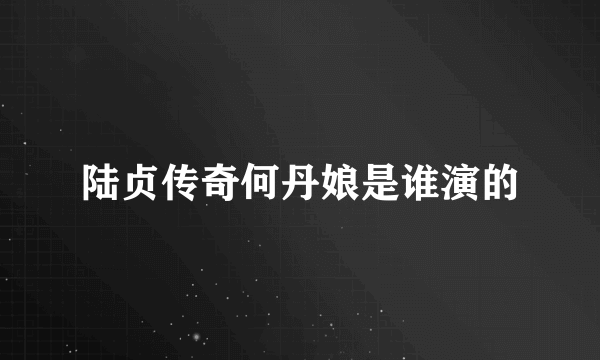 陆贞传奇何丹娘是谁演的