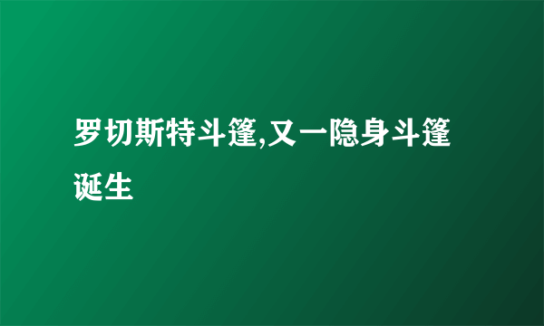 罗切斯特斗篷,又一隐身斗篷诞生