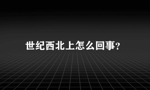 世纪西北上怎么回事？