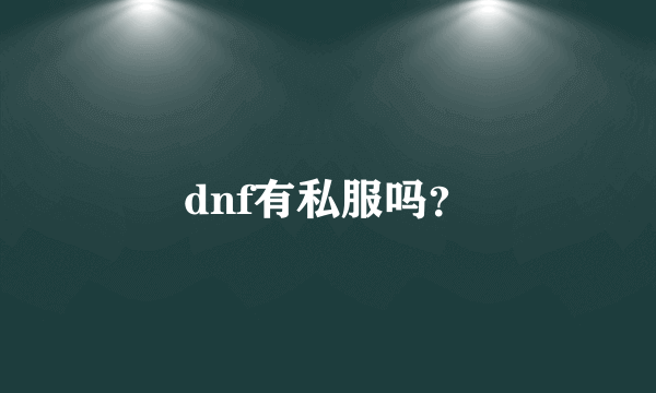 dnf有私服吗？