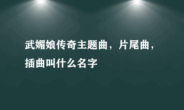 武媚娘传奇主题曲，片尾曲，插曲叫什么名字