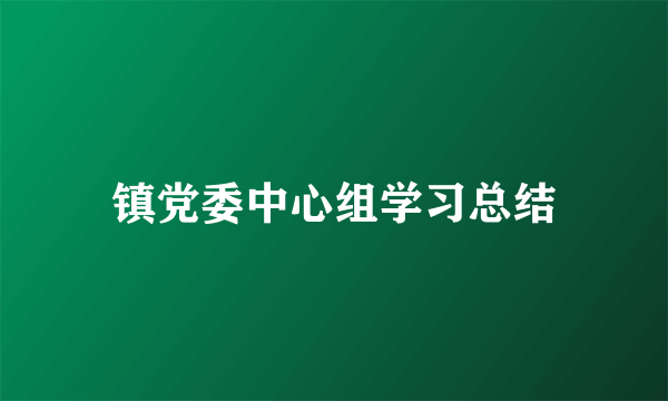 镇党委中心组学习总结