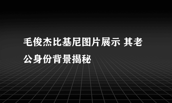 毛俊杰比基尼图片展示 其老公身份背景揭秘