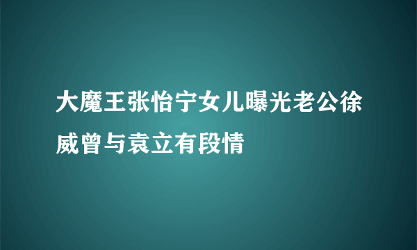 大魔王张怡宁女儿曝光老公徐威曾与袁立有段情