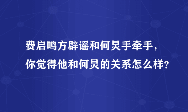 费启鸣方辟谣和何炅手牵手，你觉得他和何炅的关系怎么样？