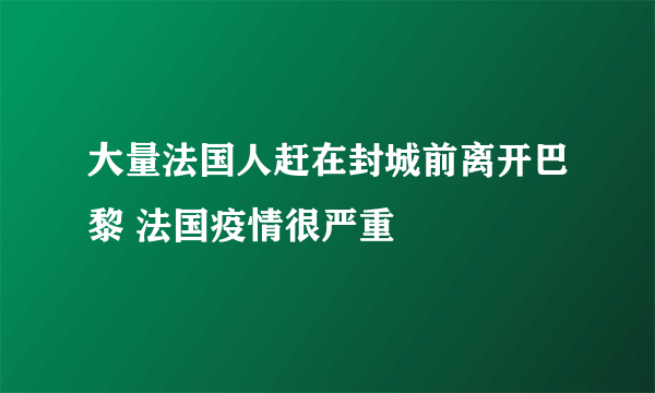 大量法国人赶在封城前离开巴黎 法国疫情很严重