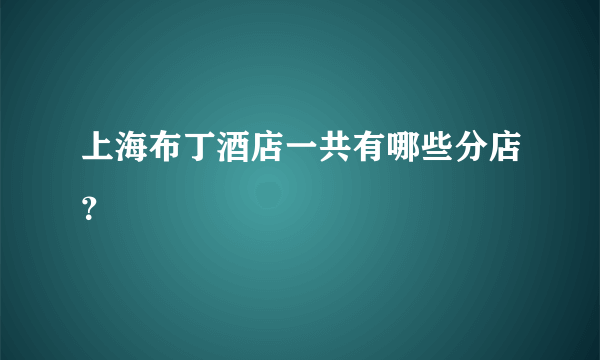 上海布丁酒店一共有哪些分店？