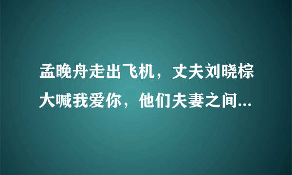 孟晚舟走出飞机，丈夫刘晓棕大喊我爱你，他们夫妻之间的感情如何？