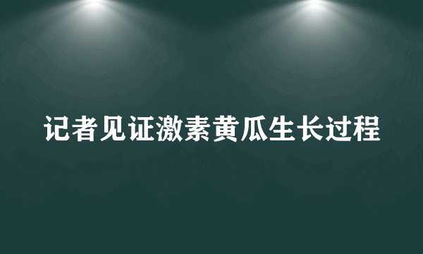 记者见证激素黄瓜生长过程