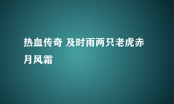 热血传奇 及时雨两只老虎赤月风霜