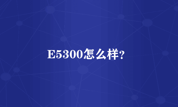 E5300怎么样？