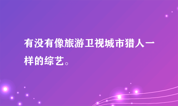 有没有像旅游卫视城市猎人一样的综艺。