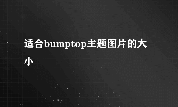 适合bumptop主题图片的大小