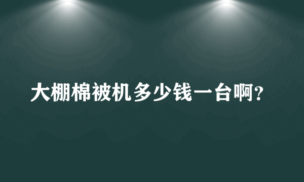 大棚棉被机多少钱一台啊？