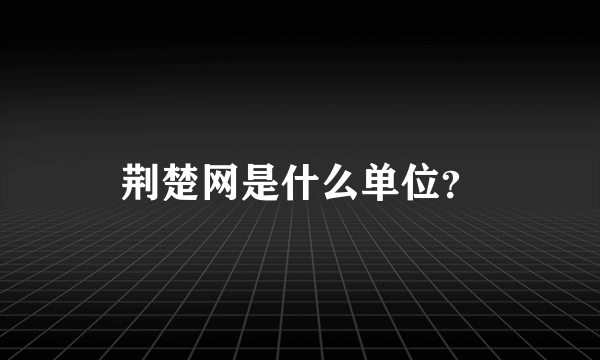 荆楚网是什么单位？